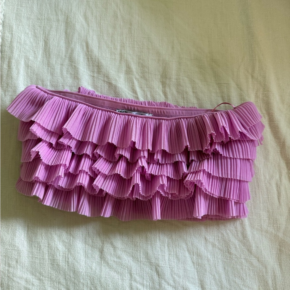 Zara Vibrant Pink Ruffled Bag